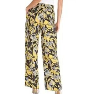 RACHEL Rachel Roy Floral Wide-Leg Pants High Rise Elastic Waist Size 12